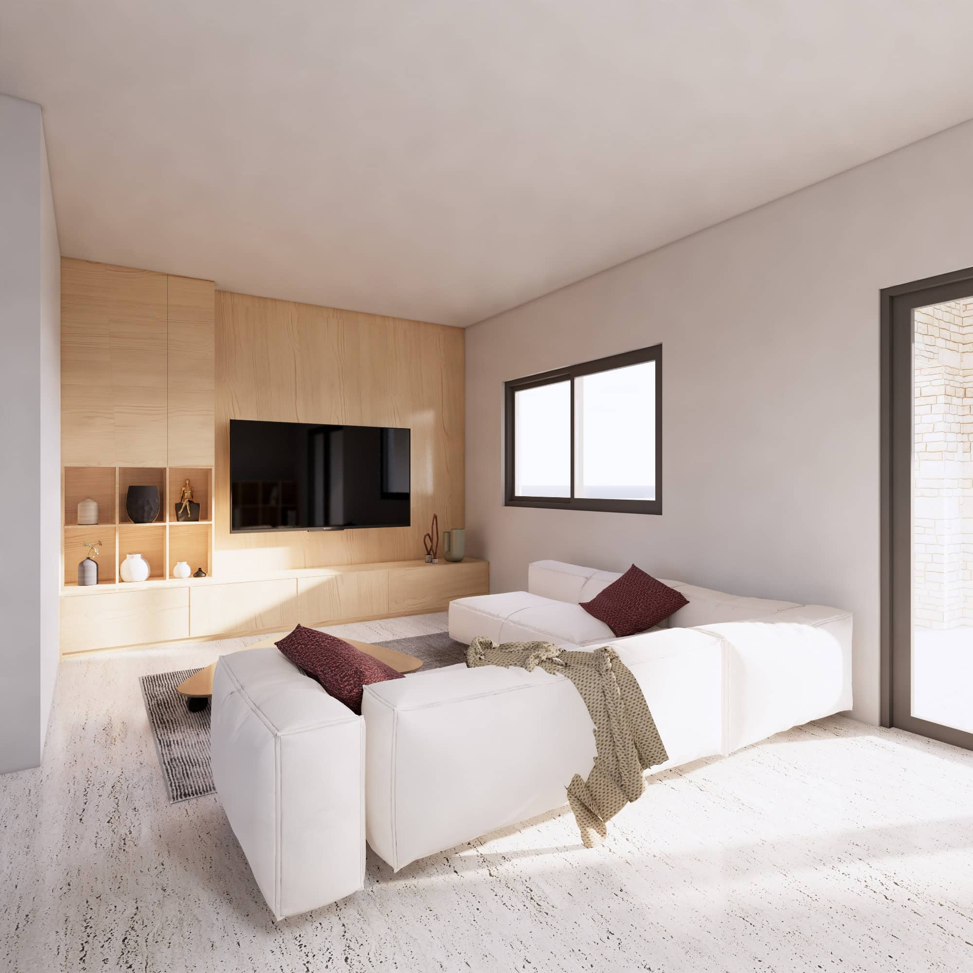 Houses for Sale Cape Verde – 3 Bed Cycas Townhouse at Djadsal Village, Sal - Living room view