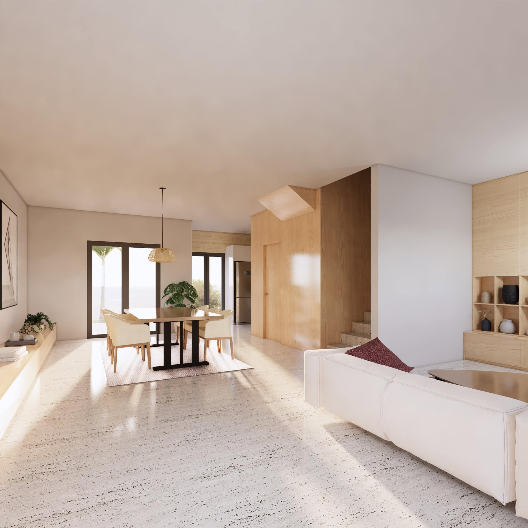 Houses for Sale Cape Verde – 3 Bed Cycas Townhouse at Djadsal Village, Sal - living room view