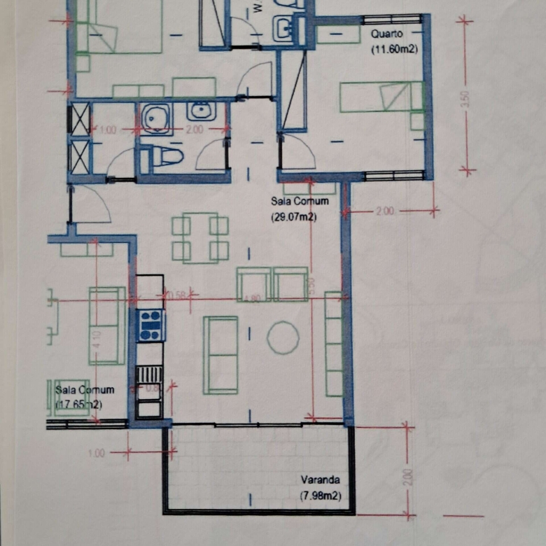 Property for Sale Cape Verde – 2-Bed Apartment with Sea Views at Vila Cabral II, Boa Vista - plan view