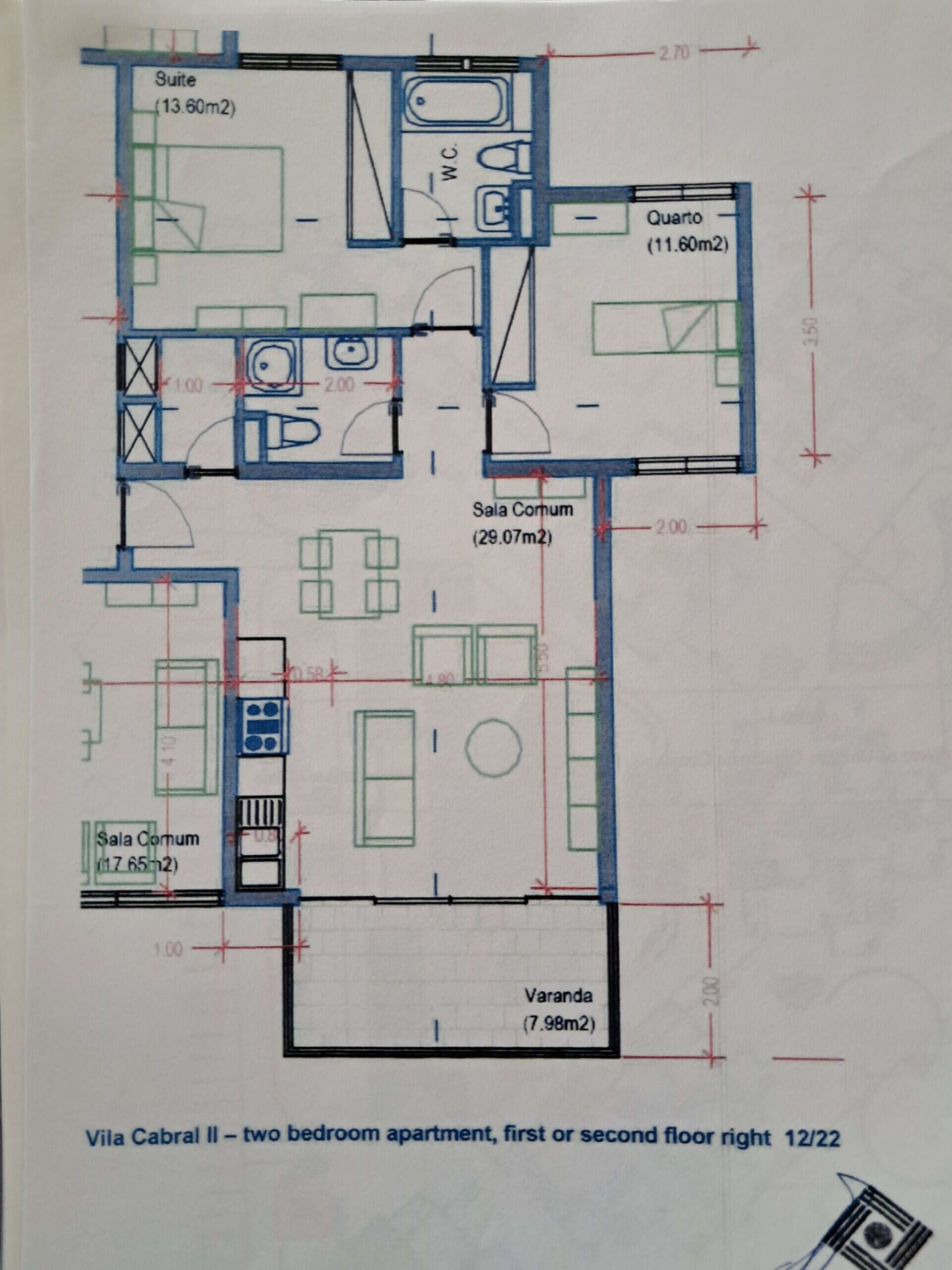 Property for Sale Cape Verde – 2-Bed Apartment with Sea Views at Vila Cabral II, Boa Vista - plan view