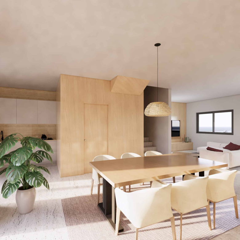 Houses for Sale Cape Verde – 3 Bed Cycas Townhouse at Djadsal Village, Sal - living room view