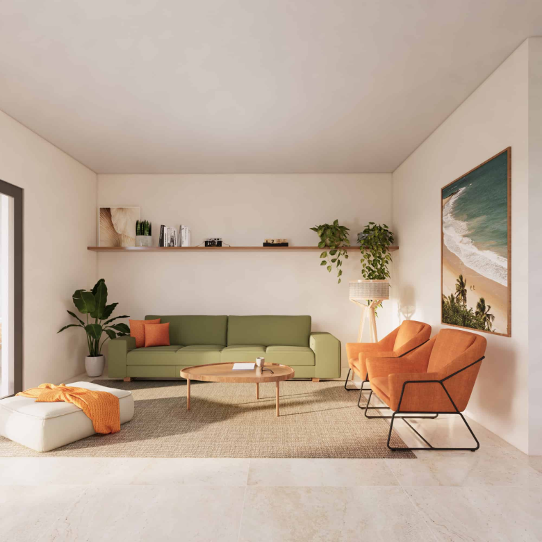 Houses for Sale Cape Verde – 3 Bed Villa Coqueiro at Djadsal Village, Sal - living room view