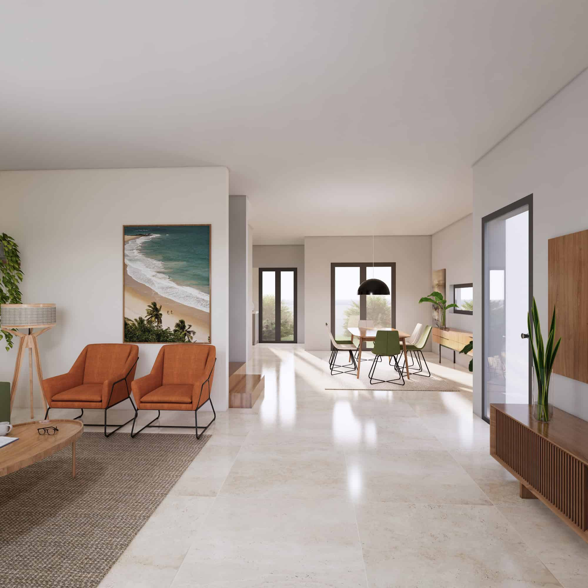 Houses for Sale Cape Verde – 3 Bed Villa Coqueiro at Djadsal Village, Sal - living room view