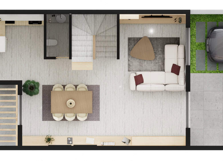 Houses for Sale Cape Verde – 3 Bed Cycas Townhouse at Djadsal Village, Sal - plan view