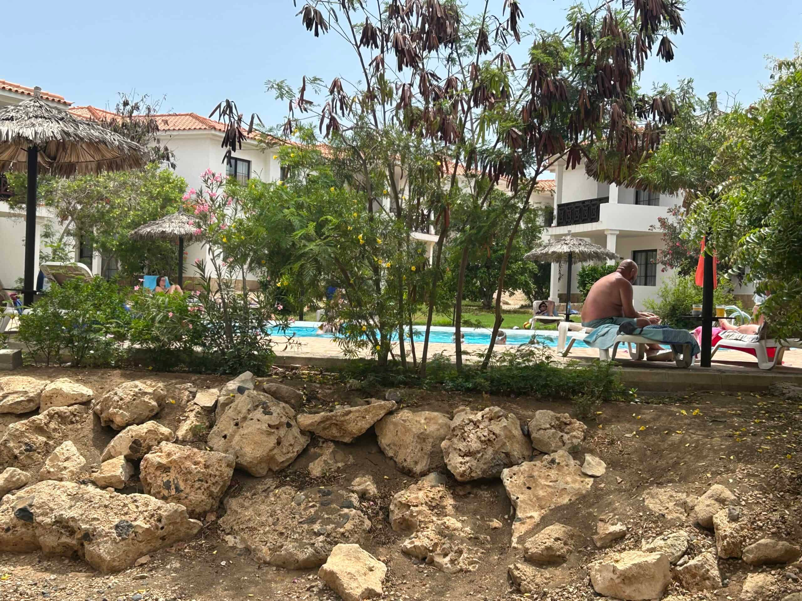 Property for Sale Cape Verde – 2-Bed Apartment at Tortuga Beach Resort, Sal garden and pool view