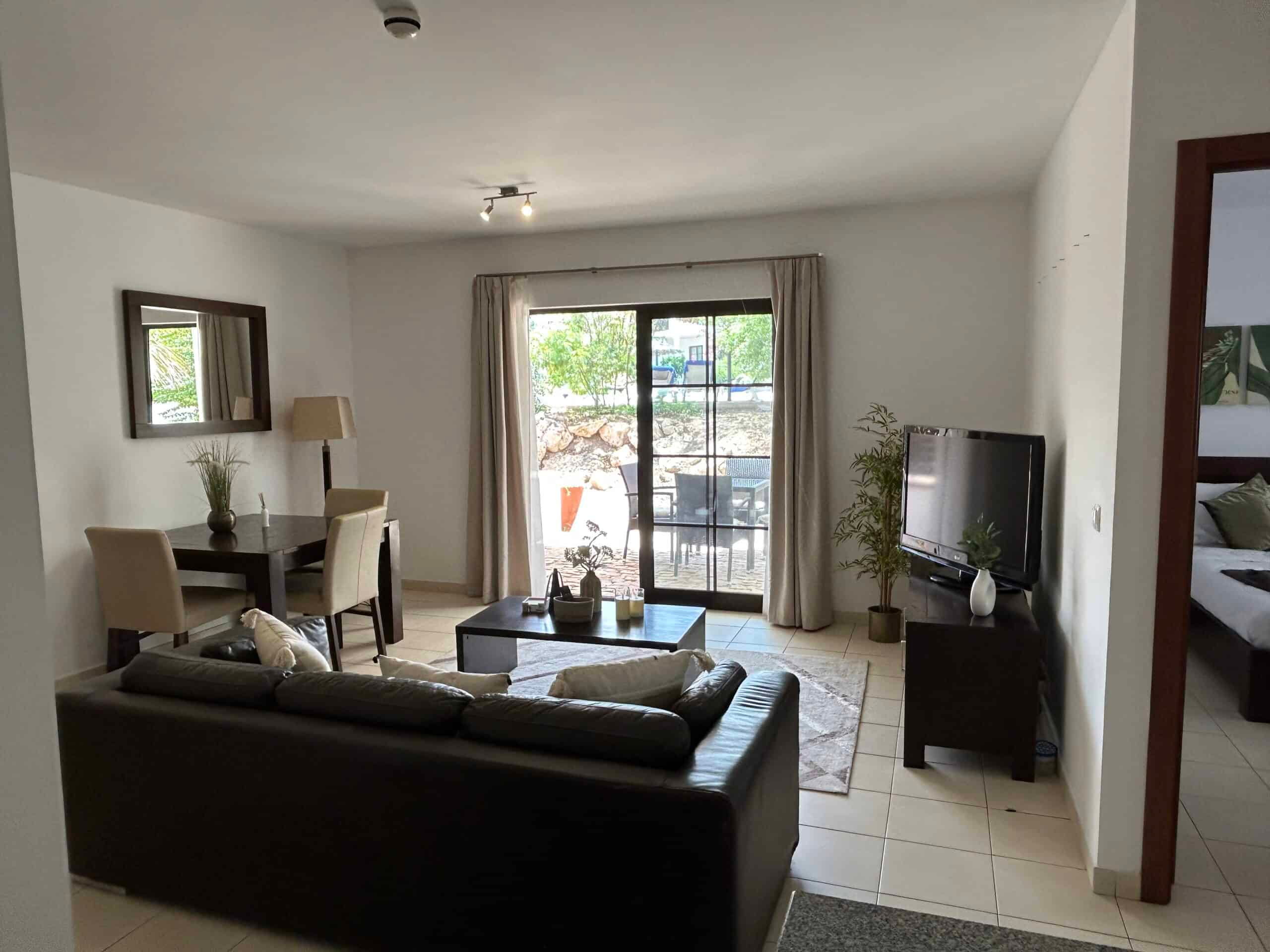 Property for Sale Cape Verde – 2-Bed Apartment at Tortuga Beach Resort, Sal living room view