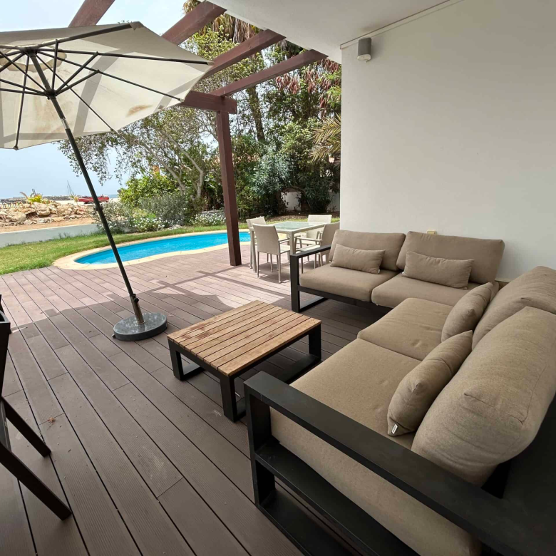 Cape Verde Properties – Spectacular 4-Bed Beachfront Villa at Tortuga Beach Resort, Sal - garden and pool view