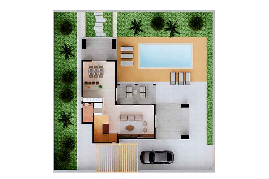 Villa Tamareira – Luxury New Build Among the Finest Houses for Sale Cape Verde - plan view