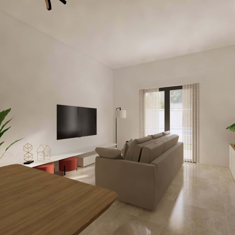 Cape Verde Properties – New 2-Bed Apartments at Alioth Development, Santa Maria - living room view