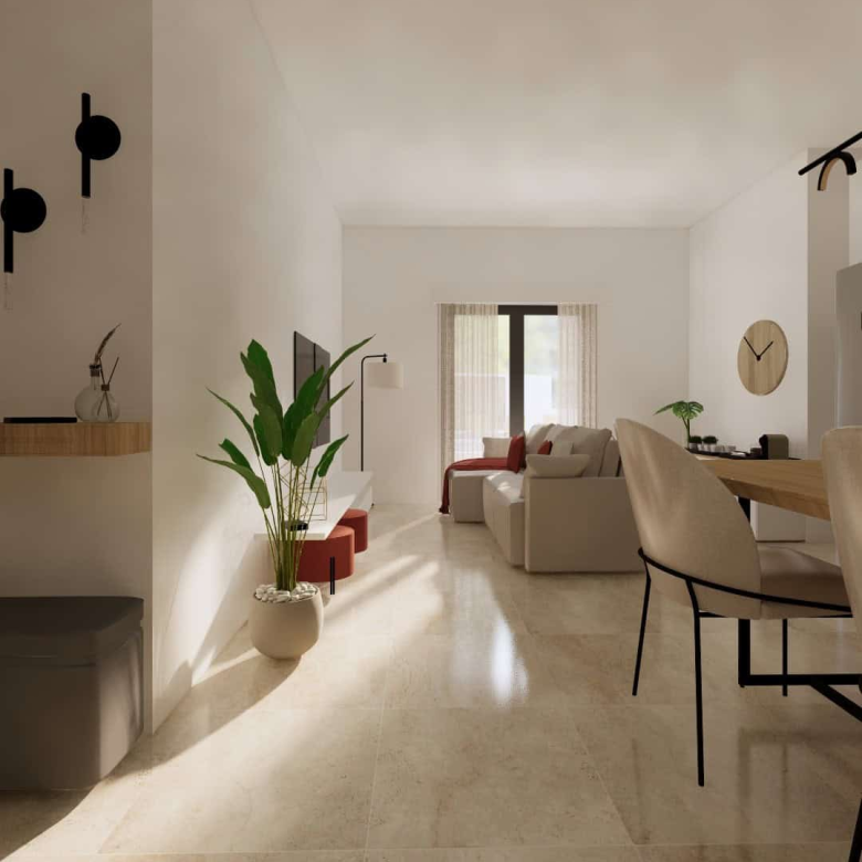 Cape Verde Properties – New 2-Bed Apartments at Alioth Development, Santa Maria - living room view