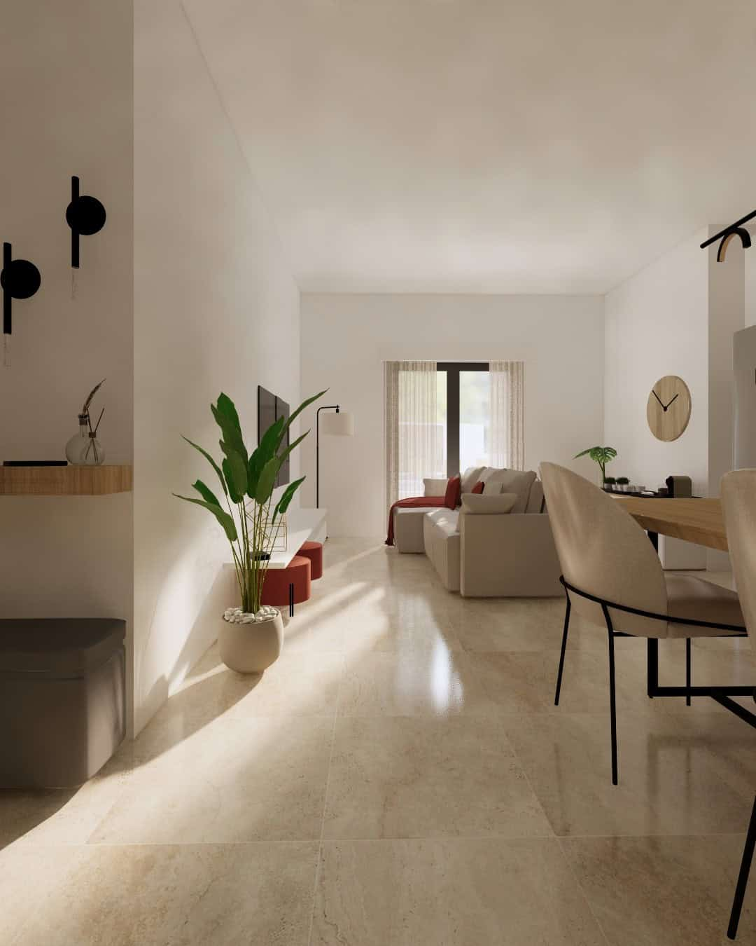 Cape Verde Properties – New 2-Bed Apartments at Alioth Development, Santa Maria - living room view