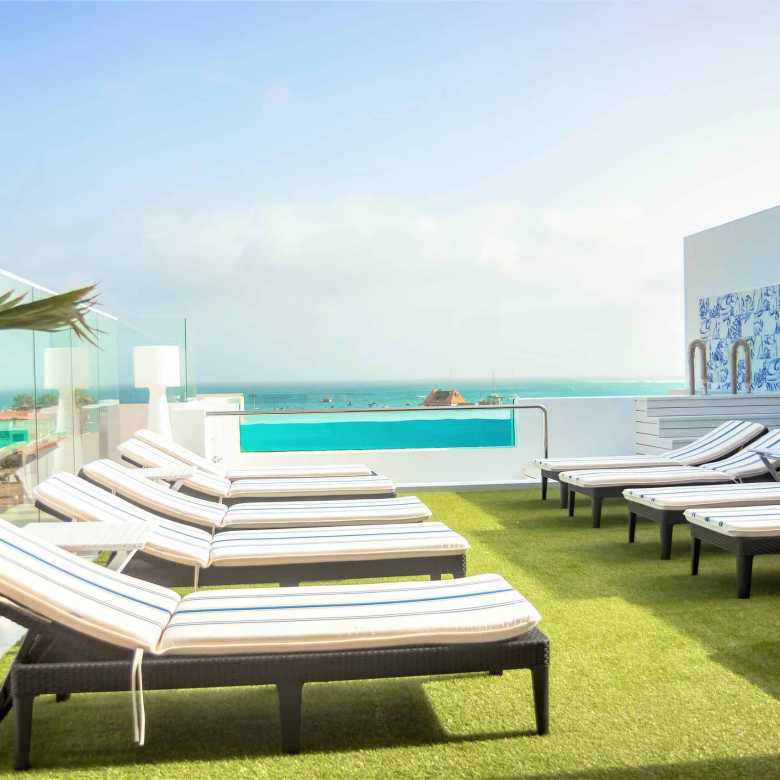 Property for Sale Cape Verde: Stylish Boutique Hotel in the Heart of Santa Maria - roof to view